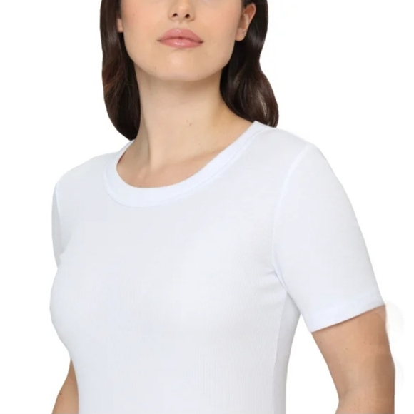 Tahari Ladies Ribbed Cotton T-shirt Women's Size Small Tee Black White 2 Pack - Picture 8 of 14